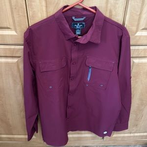 Button down, long sleeves, vented